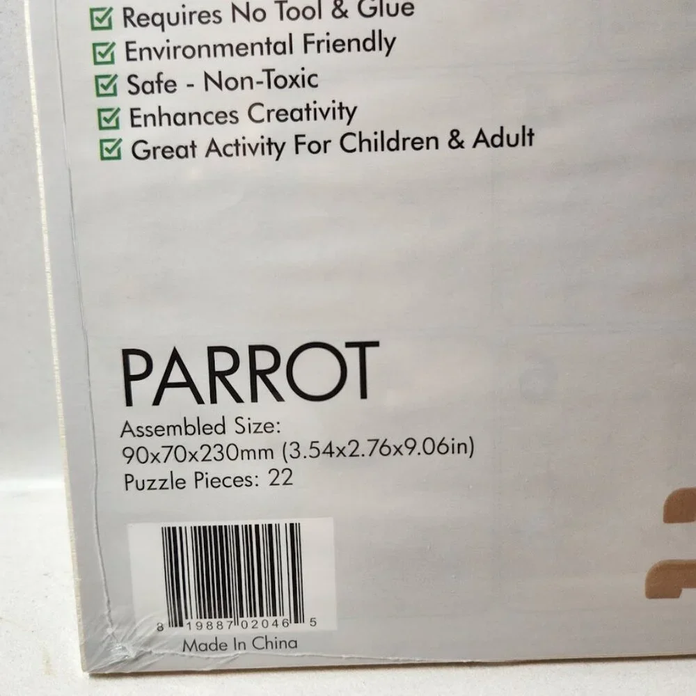 NEW 3D Puzzle Cockatoo Parrot Bird Figure STEM KIT CRAFT Project Science Lab Req